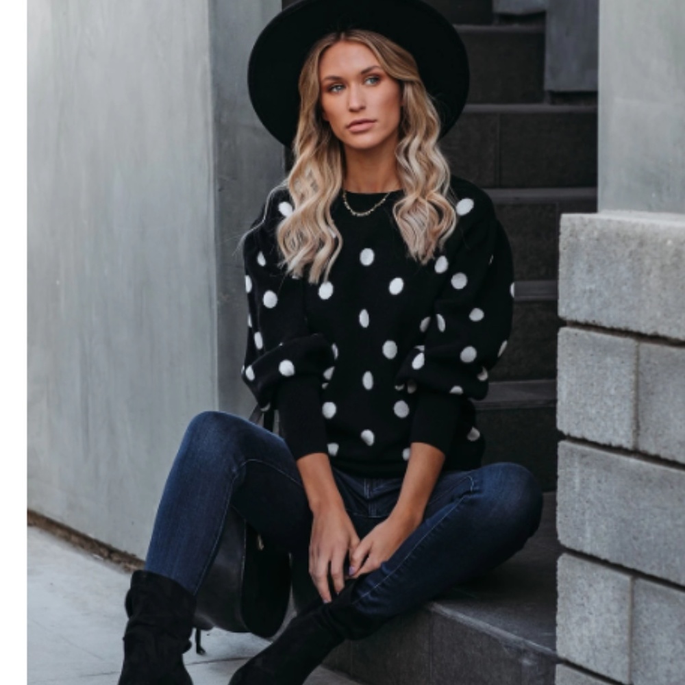 DENOSHA Polka Dot Sweater - Picture 2 of 8